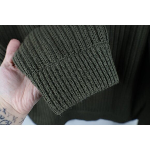 Duluth Trading Co Mens 2XL Wool Blend Ribbed Knit High Neck Military Sweater - Picture 7 of 11